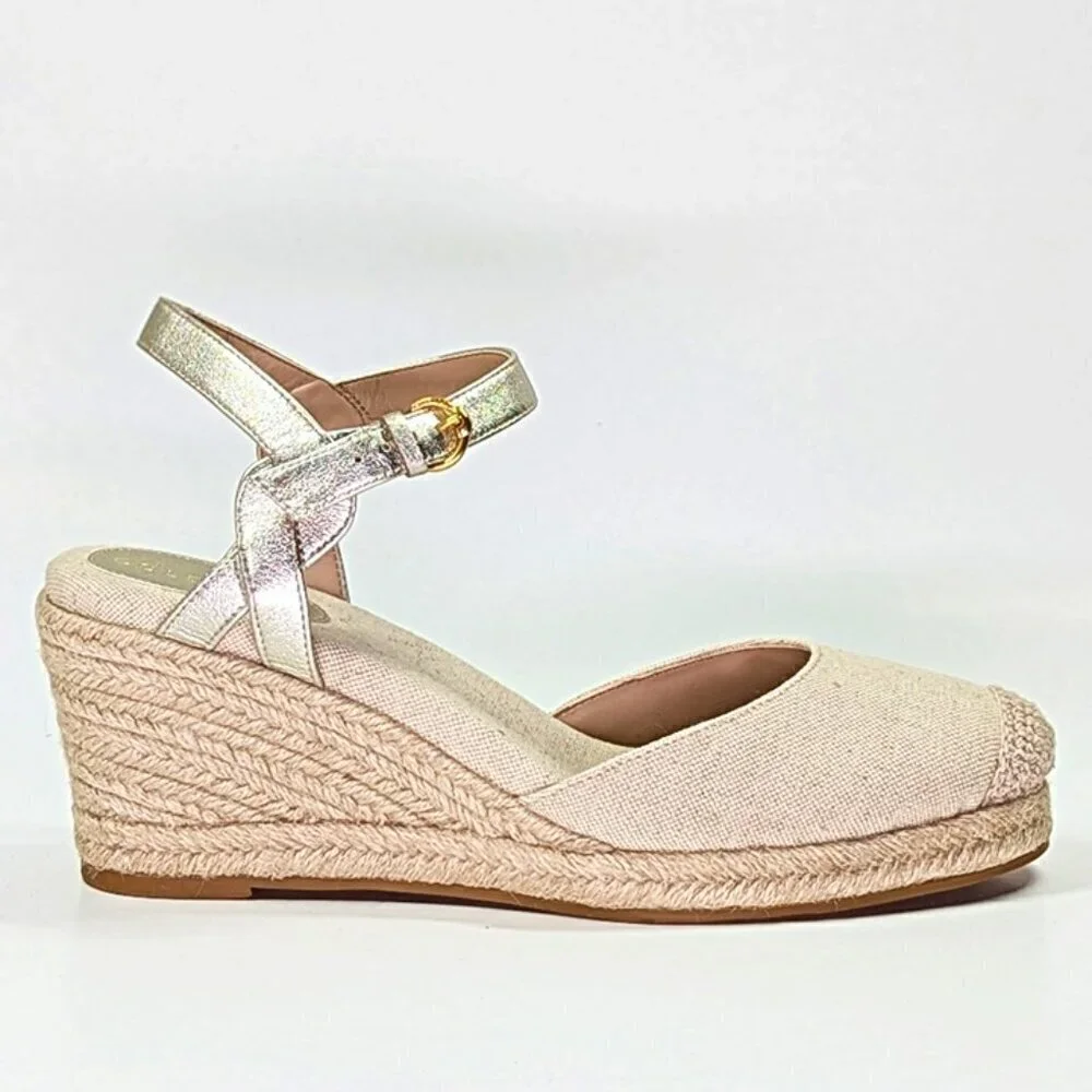 Cole Haan Cloudfeel Women's Espadrille Wedge Heels Linen Size 10 (MSRP $160)